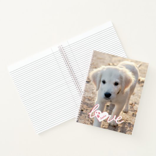 Benutzerdefinierter Foto- und Liebe mit Pasten und Notizblock (Innenseite)