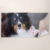 Benutzerdefinierter Foto- und Liebe mit Pasten und Strandtuch (Vorderseite)