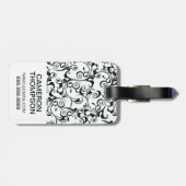 Benutzerdefinierter Foto- und Monogramm-Damast Gepäckanhänger (Rückseite horizontal)