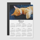 Benutzerdefinierter Foto- und Namens-2027-Kalender Magnetkarte (Vorne/Hinten)