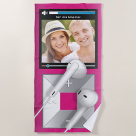 Benutzerdefinierter Foto- und Songname-MP3-Player Strandtuch