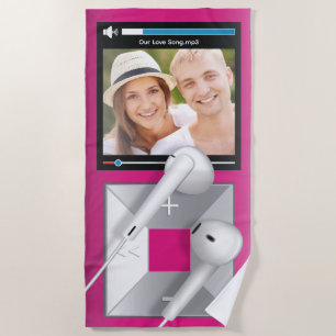 Benutzerdefinierter Foto- und Songname-MP3-Player Strandtuch
