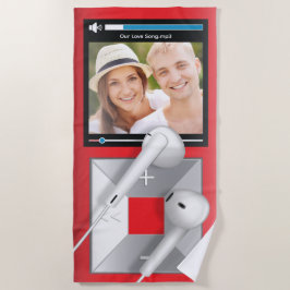 Benutzerdefinierter Foto- und Songname-MP3-Player Strandtuch