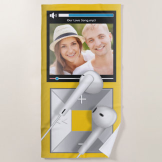 Benutzerdefinierter Foto- und Songname-MP3-Player Strandtuch