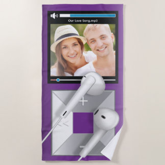Benutzerdefinierter Foto- und Songname-MP3-Player Strandtuch