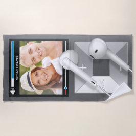 Benutzerdefinierter Foto- und Songname-MP3-Player Strandtuch