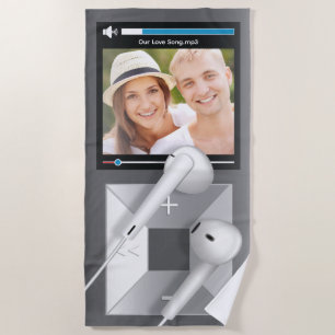 Benutzerdefinierter Foto- und Songname-MP3-Player Strandtuch