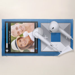 Benutzerdefinierter Foto- und Songname-MP3-Player Strandtuch