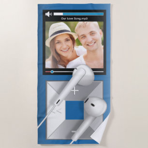 Benutzerdefinierter Foto- und Songname-MP3-Player Strandtuch