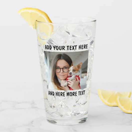 Benutzerdefinierter Foto- und Text- oder Namens-Gl Glas (Vorderseite Ice)