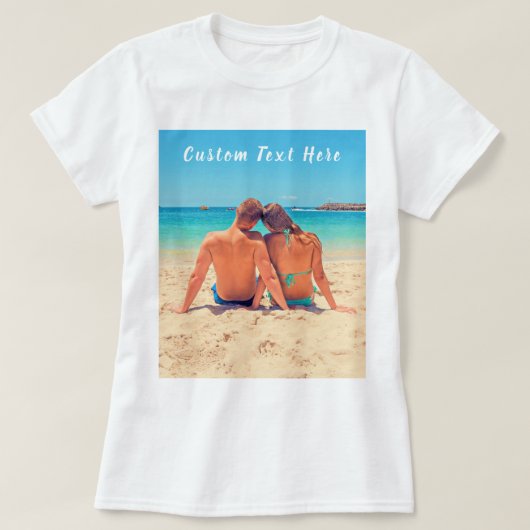 Benutzerdefinierter Foto- und Text-T - Shirt mit e (Design vorne)