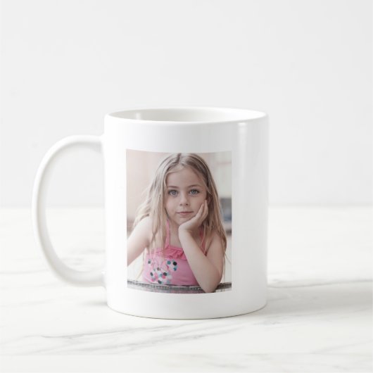 Benutzerdefinierter Foto- und Textkaffeebecher Kaffeetasse (Links)