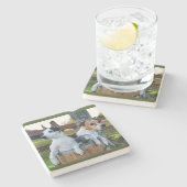 Benutzerdefinierter Foto-Untersetzer Steinuntersetzer (Seitenansicht)