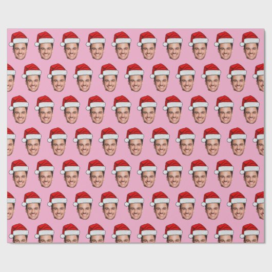 Benutzerdefinierter Foto-Weihnachtsmannhut Einziga Geschenkpapier (Flach)