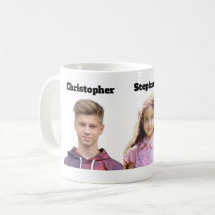 Benutzerdefinierter Fotobecher 3 Foto-Gesichtsauss Kaffeetasse