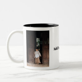 Benutzerdefinierter Fotocafe, Foto und Text hinzuf Zweifarbige Tasse
