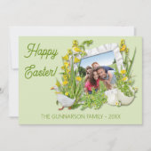 Benutzerdefinierter Fotorahmen glücklicher Ostergr Feiertagskarte (Vorderseite)