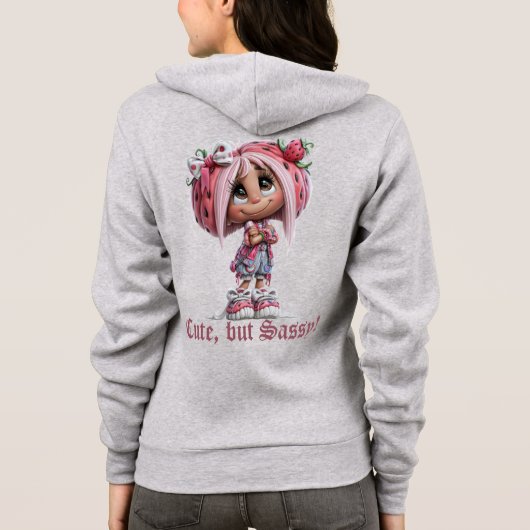 Benutzerdefinierter frecher Erdbeere Hoodie (Rückseite)