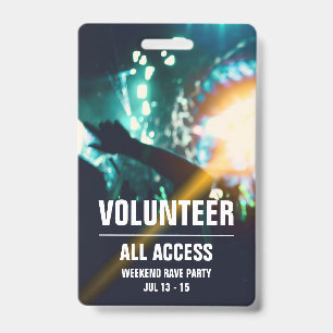 Benutzerdefinierter Freiwilliger All-Access Konzer Ausweis