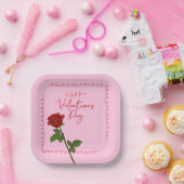 Benutzerdefinierter Froher Valentinstag Rose Pappteller (Party)