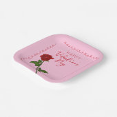 Benutzerdefinierter Froher Valentinstag Rose Pappteller (Gewinkelt)