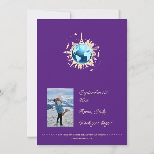 Benutzerdefinierter Fun Destination Pass Save the  Einladung (Rückseite)