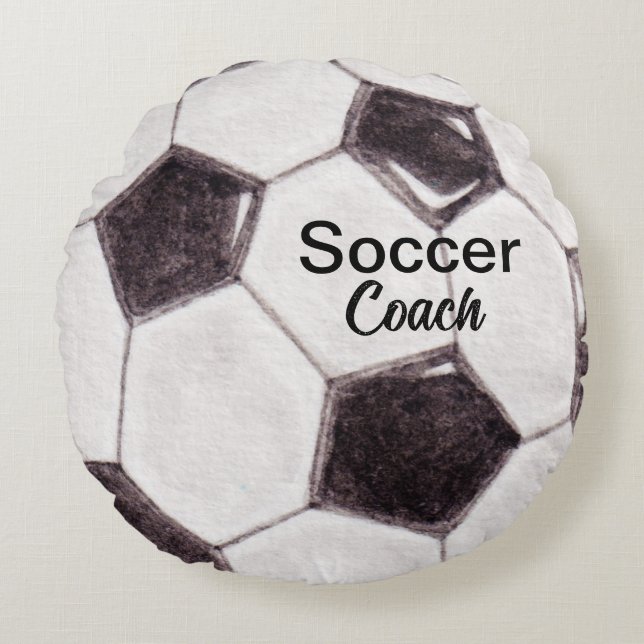 Benutzerdefinierter Fußball-Coach-Keepake Rundes Kissen (Vorderseite)