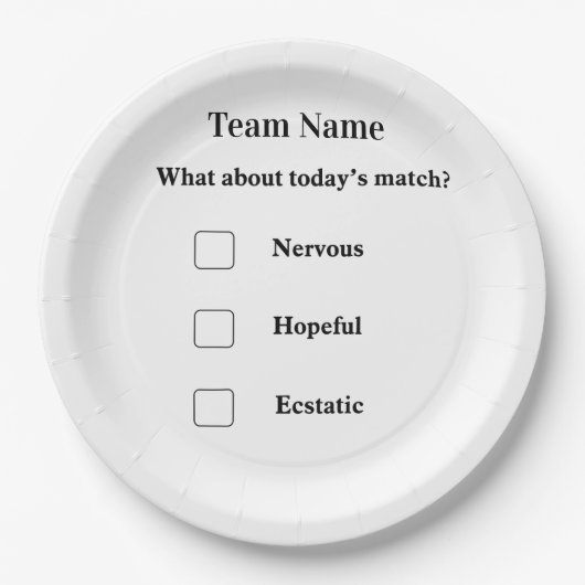  Benutzerdefinierter Fußball-Match-Tag-Papiertelle Pappteller (Vorderseite)