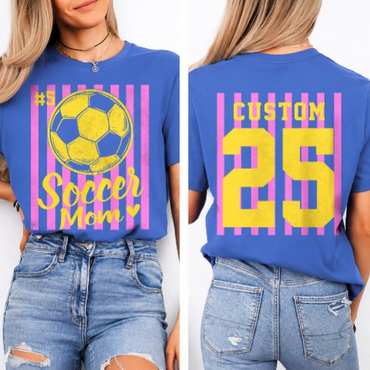 Benutzerdefinierter Fußball-Mutter-Name & -Nummer  T-Shirt