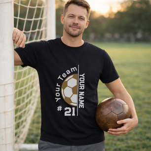 Benutzerdefinierter Fußballspieler Name Mannschaft T-Shirt