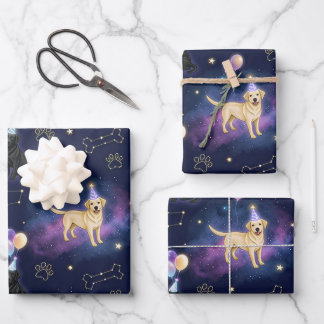 benutzerdefinierter Galaxy Labrador Retriever Gebu Geschenkpapier Set