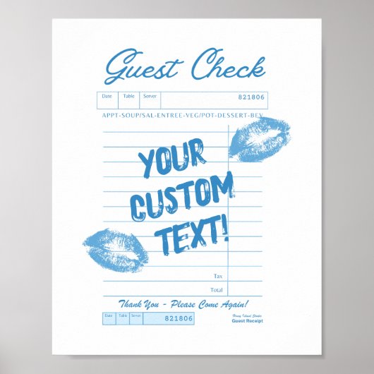 Benutzerdefinierter Gast-Karo - Personalisiertes Z Poster (Vorne)