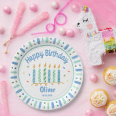 Benutzerdefinierter Geburtstag blauer Junge Papier Pappteller (Party)