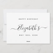 Benutzerdefinierter Geburtstag Feiertagskarte (Rückseite)