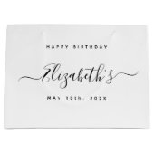 Benutzerdefinierter Geburtstag Große Geschenktüte (Vorderseite)