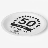 Benutzerdefinierter Geburtstag Pappteller (Schrägansicht)