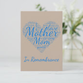 Benutzerdefinierter Gedenkdienst für Mutter-Mama Einladung (Stehend Vorderseite)