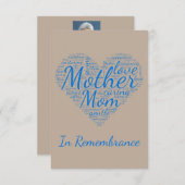 Benutzerdefinierter Gedenkdienst für Mutter-Mama Einladung (Vorne/Hinten)