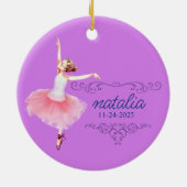 Benutzerdefinierter Gedenkensatz für Nutcracker Ba Keramik Ornament (Hinten)