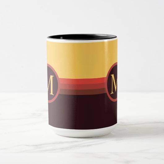 Benutzerdefinierter gelber roter Maroon-schwarzer Tasse (Zentrum)