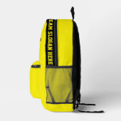 Benutzerdefinierter gelber schwarzer Name, Nummer, Bedruckter Rucksack (Rechts)