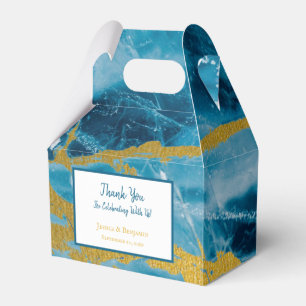 Benutzerdefinierter Geode Achat Edelstein Blau und Geschenkschachtel