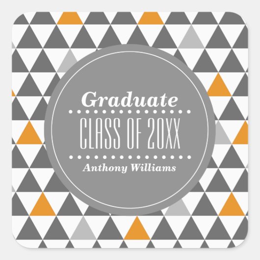 Benutzerdefinierter geometrischer Abschluss Quadratischer Aufkleber (Vorderseite)