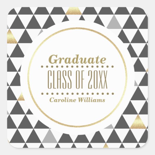 Benutzerdefinierter geometrischer Abschluss Quadratischer Aufkleber (Vorderseite)