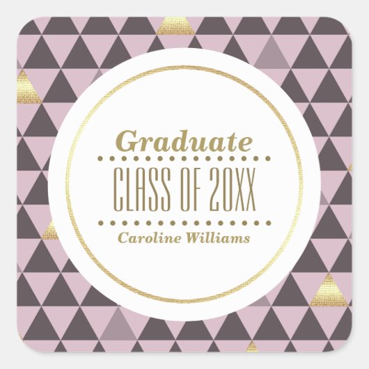 Benutzerdefinierter geometrischer Abschluss Quadratischer Aufkleber (Vorderseite)