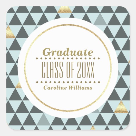 Benutzerdefinierter geometrischer Abschluss Quadratischer Aufkleber (Vorderseite)