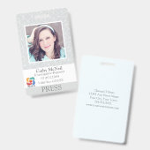 Benutzerdefinierter geometrischer Reporter-Fotogra Ausweis (Vorder- & Rückseite)