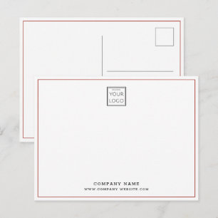 Benutzerdefinierter Geschäft-Logo Firmenname rote Postkarte