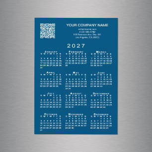 Benutzerdefinierter Geschäft- QR-Code 2027 Kalende Magnetkarte