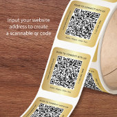 Benutzerdefinierter Geschäft- QR-Code Gold Quadratischer Aufkleber